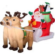 GEMMY INDUSTRIES Gemmy 36855 Airblown Inflatables Santa with Sleigh & Reindeer Scene; 8 ft. 36855